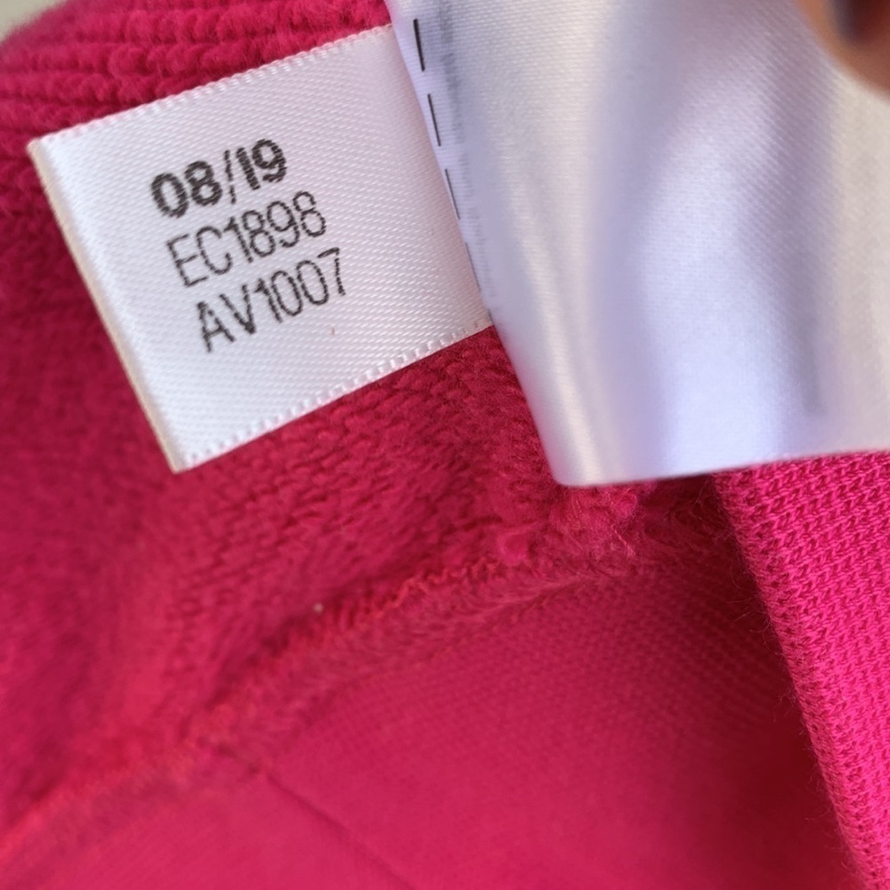 Nwot Adidas Bellista Oversized Sweatshirt W/ Tie Cuffs - Hot Pink - Picture 14 of 15